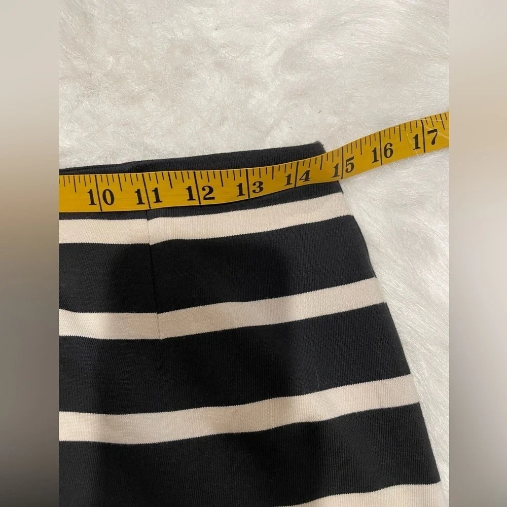 J Crew Cotton Striped Black and White Pencil Skirt